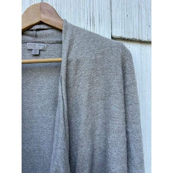 Barefoot Dreams CozyChic Lite Cardigan Beige Open Front Lightweight Sweater 8/10 - Picture 3 of 8